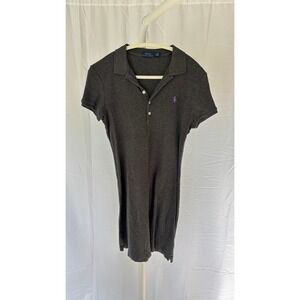 Polo Ralph Lauren Women's Dark Gray Short Sleeve Polo Shirt Dress Size M